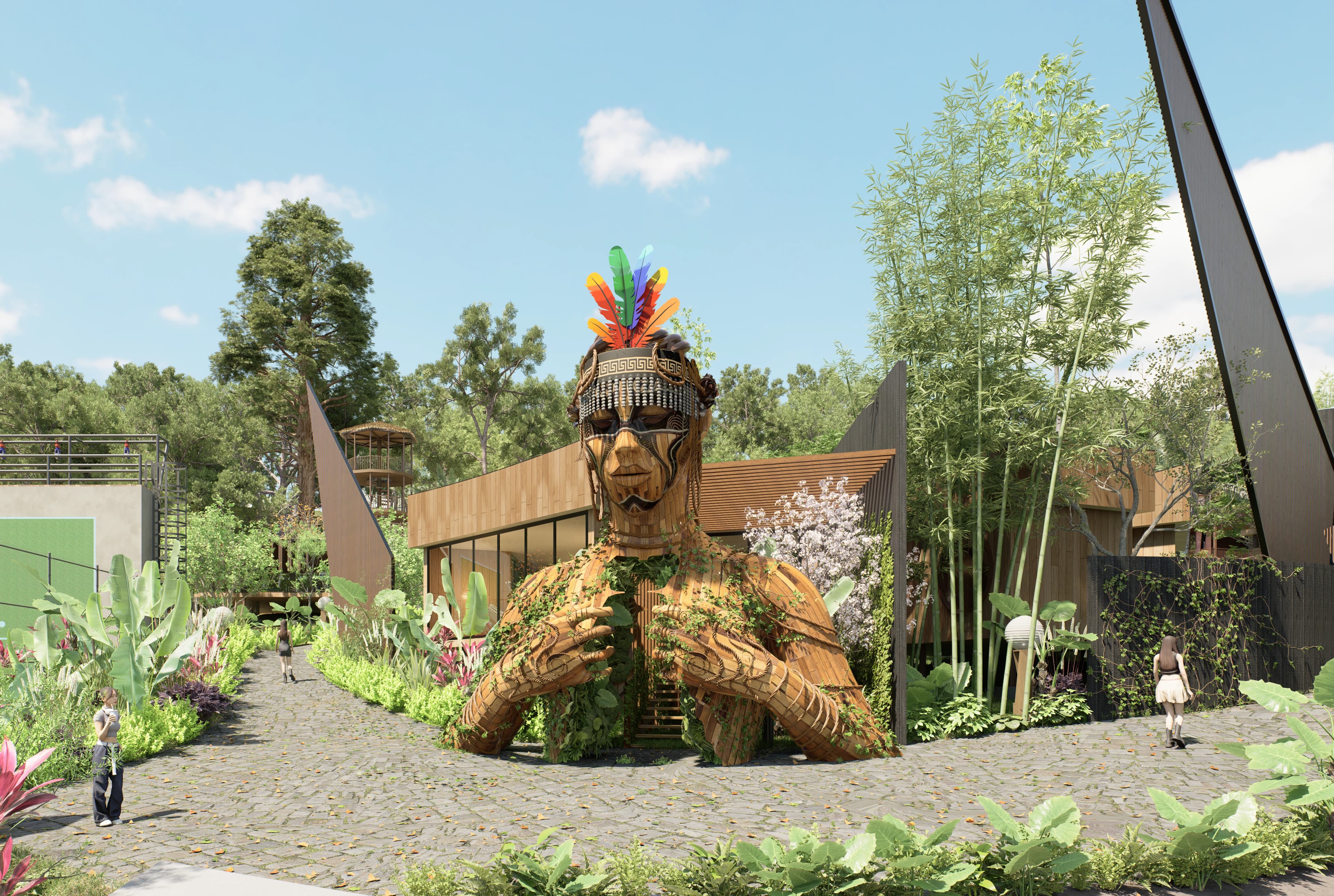 Estatua de la Diosa de los Elementos en Zagari Resort Club