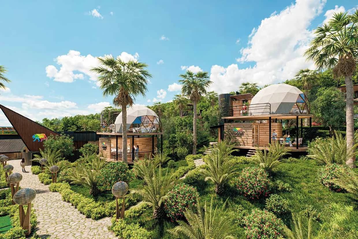 Cabañas con domo entre palmeras
